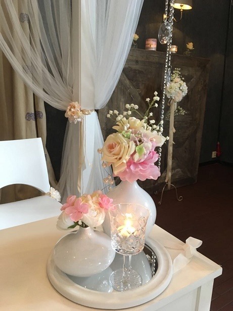 abortus ras Theseus Zijde bloemen tafel decoratie - Rich Art Design Bruiloft Styling