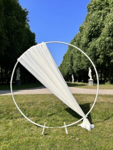 Backdrop en priëlen-Wedding cirkel wit